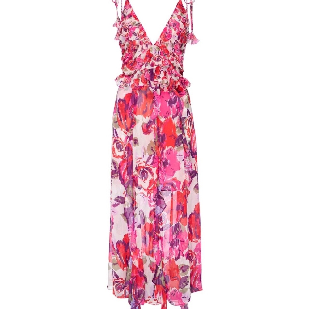 NWT MISA Los Angeles Diana Dress - White Coming Up Roses (RETAIL PRICE IS $460!) - Picture 6 of 12